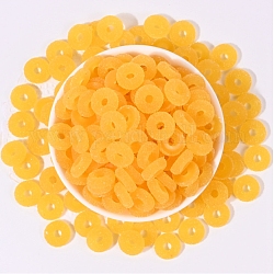Пластиковые соединительные кольца, иматация мягких конфет, пончик, желтые, 15x5 мм
