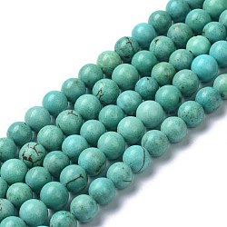 Natural Howlite Beads Strands, Dyed & Heated, Round, 8mm, Hole: 1.2mm, about 51pcs/strand, 15.43 inch(39.2cm)