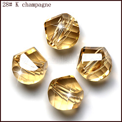 Perles d'imitation cristal autrichien, grade AAA, facette, polygone, or, 10mm, Trou: 0.9~1mm