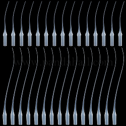 Tubo di gomma contagocce per erogazione di colla in plastica pandahall elite 400 pz 2, pipetta per tubi ultrafine, bianco, 69~120x5.5~6.5mm, 200pcs / style