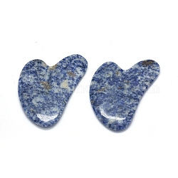 Natürliche blaue Stelle Jaspis Gua Sha Bretter, schabende Massagewerkzeuge, Gua Sha Gesichtswerkzeuge, Herz, 79~83x50~54.5x6~6.5 mm