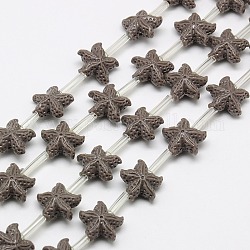 Synthetic Coral Beads Strands, Dyed, Starfish/Sea Stars, Rosy Brown, 10x11x5.5mm, Hole: 1mm, about 24pcs/strand, 16.53 inch