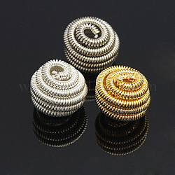 Brass Spring Beads, Coil Beads, Flat Round, Mixed Color, 10x7mm, hole: 2mm