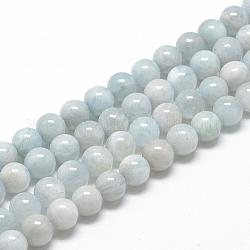 Natürliche Aquamarin Perlen Stränge, Klasse ab, Runde, 11~12 mm, Bohrung: 1 mm, ca. 32~35 Stk. / Strang, 15.7 Zoll