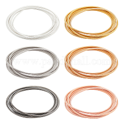 Benecreat 6 м 6 цвета титановая стальная проволока Grimp Wire, круглая гибкая спиральная проволока, металлизированная нить для вышивания и изготовления украшений, долговечный, разноцветные, 1.6 мм, около 3.28 фута (1 м)/цвет