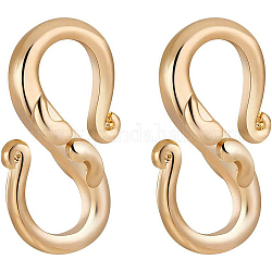 BENECREAT 10 PCS 18K Gold Plated S-Hook Clasps Necklace Clasp Jewelry Findings for DIY Jewelry Making