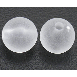 Transparent gefrostetem Acryl-Perlen, Runde, Transparent, 6 mm, Bohrung: 1.8 mm