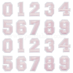 Gorgecraft компьютеризированная вышивка ткань утюгом на заплатках, аксессуары для костюма, аппликация, число 0~9, розовые, 46.5~49.5x22.5~40x1.5 мм, 10 шт / комплект, 4sets / мешок