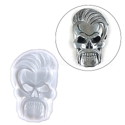 Cheerful Skull Display Decoration Silicone Molds, Resin Casting Molds, for UV Resin, Epoxy Resin Craft Making, White, 147x92x21.5mm