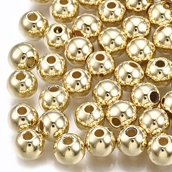 CCB perles en plastique, ronde, or clair, 6x5mm, Trou: 1.5mm