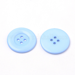 4-Agujero botones acrílicos, plano y redondo, el cielo azul, 31x4mm, agujero: 2 mm