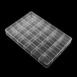 30 compartiments rectangle conteneurs de stockage des billes en plastique, clair, 24.2x35.5x4.1 cm