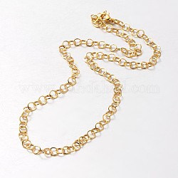 304 collar de cadena rolo de acero inoxidable del niño, con cierre de langosta, dorado, 17.71 pulgada (45 cm)