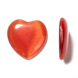 Katzenauge-Cabochons, valentine Handwerk liefert Komponenten, rot, Herz, ca. 18 mm Durchmesser, 4 mm dick