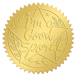 Pegatinas autoadhesivas en relieve de lámina de oro, etiqueta engomada de la decoración de la medalla, patrón de estrella, 5x5 cm