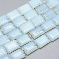 Opalite Beads Strands, Rectangle, 25x18x6mm, Hole: 1mm, about 16pcs/strand, 15.3 inch(39cm)