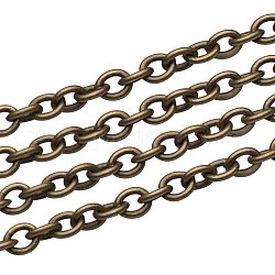 Pandahall 5 Yard Messing Kabelkette verdrehte Kreuz Halsketten Breite 1.5mm für Schmuckherstellung Kette, Antik Bronze