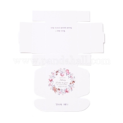 創造的な折りたたみ結婚式のキャンディー厚紙箱  小さな紙のギフトボックス  手作り石鹸と装身具用  花柄  7.7x7.6x3.1cm  展開：24x20x0.05cm