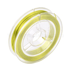 Filo elastico perline elastico resistente, filo di cristallo elastico piatto, verde giallo, 0.8mm, circa 10.93 iarde (10 m)/rotolo