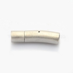 Colonna 304 in acciaio inox opaco a baionetta collana fermagli, colore acciaio inossidabile, 28~28.7x7x8mm, Foro: 5 mm