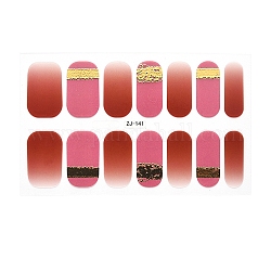 Envolturas completas pegatinas de esmalte de uñas, autoadhesivo, para diseño de calcomanías de uñas puntas de manicura decoraciones, flamenco, 14pcs / hoja