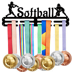 Porte-médaille de fer support mural d'affichage, 2 ligne, avec des vis, softball, des sports, 400x150mm