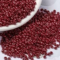 Miyuki runde Rocailles Perlen, japanische Saatperlen, 8/0, (rr426) undurchsichtiger roter Glanz, 8/0, 3 mm, Bohrung: 1 mm, ca. 2111~2277 Stk. / 50 g