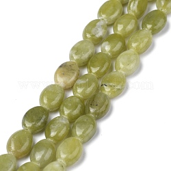 Hilos de jade xinyi natural / cuentas de jade del sur chino, oval, 8x6x3.5~4mm, agujero: 1 mm, aproximamente 45~52 pcs / cadena, 15.16~15.74 pulgada (38.5~40 cm)