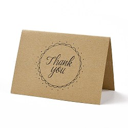 クラフト紙ありがとうグリーティング カード  単語模様の長方形  感謝祭のために  バリーウッド  72x100x1mm
