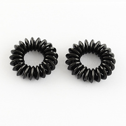 Телефонный шнур упругие связи волос, Держатель конского хвоста, Пластиковый, чёрные, 15 мм