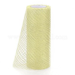 Glitzerdeko-Netzbänder, Tüllstoff, für Hochzeitsdekoration, Röcke Dekoration machen, hellgelb, 5.9 Zoll (15 cm), 10 Yards / Rolle