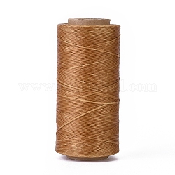 Waxed Polyester Cord, Micro Macrame Cord, Waxed Sewing Thread, Flat, Dark Goldenrod, 0.8mm, about 284.33 yards(260m)/roll