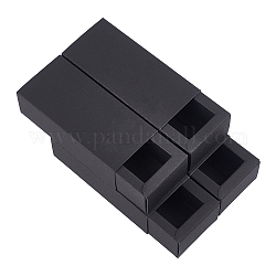Caja de cajón de papel kraft benecreat, Rectángulo, negro, Producto terminado: 12.7x5.9x3.7cm
