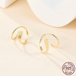 925 Sterling Silver Double Hoop Twist Earrings for Single Piercing, Spiral Hoop Earrings, Real 18K Gold Plated, 12mm