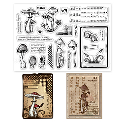 GLOBLELAND Mushroom Background Clear Stamps Month Date Table Silicone Clear Stamp Seals for Cards Making DIY Scrapbooking Photo Journal Album Decoration