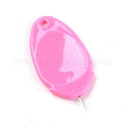 Enhebrador de agujas de plástico para coser a mano, bucle de alambre diy enhebrador de aguja máquina de mano herramienta de coser, color de rosa caliente, 4x2x0.3 cm, agujero: 1.5 mm