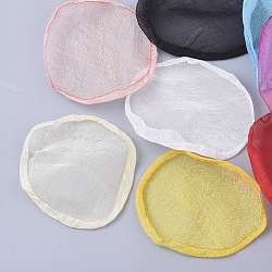 Органза ткань для поделок ювелирных изделий ремесел, плоско-круглые, разноцветные, 58~64.5x52~64 мм