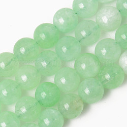 Chapelets de perles de quartz naturel, teints et chauffée, imitation quartz vert, ronde, vert clair, 8~8.5mm, Trou: 1.2mm, Environ 48 pcs/chapelet, 15.35 pouce (39 cm)