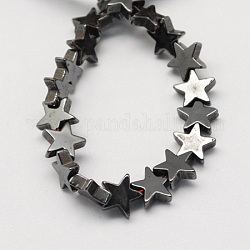 Non magnetici perle ematite sintetico fili, grado a, stella, nero, 9x9x2mm, Foro: 1 mm