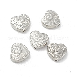 Ccb Kunststoff-Perlen, Herz, Silber, 17x18x6 mm, Bohrung: 1.6 mm, ca. 415 Stk. / 500 g