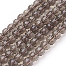 Natural Smoky Quartz Beads Strands, Round, 4mm, Hole: 1mm; about 45pcs/strand, 8 inch