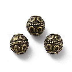 Perline in lega stile tibetano,  cadmio& piombo libero, barile, bronzo antico, 7x7.5mm, Foro: 1.8 mm