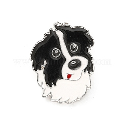 Spilla cane smaltata con pochette a farfalla in ottone, distintivo in lega per abbigliamento zaino, border collie, 25x21.5x10mm