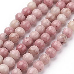 Chapelets de perles en rhodonite naturelle, Grade a, ronde, 6mm, Trou: 1mm, 16 pouce, Environ 60 pcs/chapelet