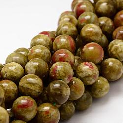 Rondes de dragon naturel perles de jaspe sanguin brins, 20mm, Trou: 1mm, Environ 20 pcs/chapelet, 15.75 pouce