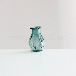 透明ミニチュアガラス花瓶ボトル  マイクロランドスケープガーデンドールハウスアクセサリー  写真撮影の小道具の装飾  ティール  14.5x22mm