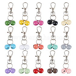PandaHall Collar Bells, 15 Pcs Metal Pets Cat Dog Collar Charm Bells Training Charm Pendants Keychains Colorful Anti-Lost Bells Ornaments for Pet Puppy Kitty Necklace Collar, 15 Colors