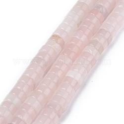 Natürlichen Rosenquarz Perlen Stränge, heishi Perlen, Flache Runde / Scheibe, 6x3 mm, Bohrung: 1 mm, ca. 106~113 Stk. / Strang, 14.76~15.74 Zoll (37.5~40 cm)