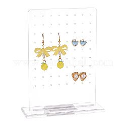 Transparente Acryl-Ohrring-Displayständer, Ohrring-Organizer-Halter, Rechteck, Transparent, 14x5x18 cm, Bohrung: 1.8 mm