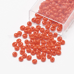 Toho perline giapponesi con frangia, perline di vetro perforato opaco di rocailles, (50) arancio tramonto opaco, 3.8x3.2mm, foro: 1mm, A proposito di 8000pcs / borsa, 450g / borsa